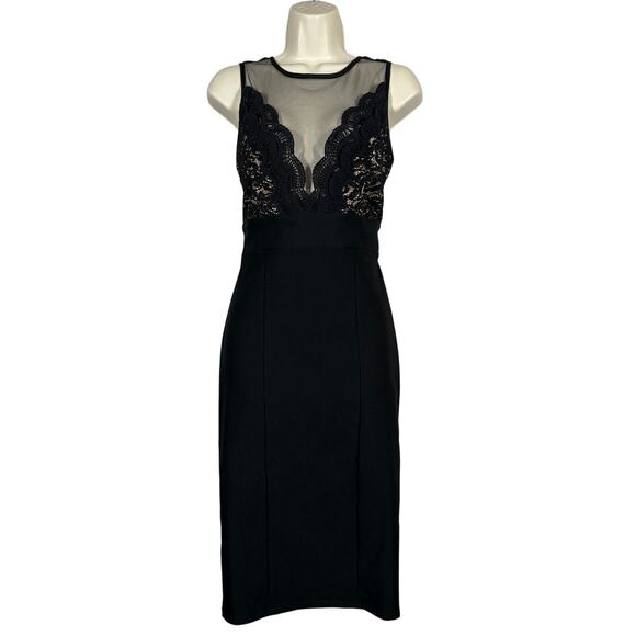 Trixxi Dress Lace Overlay Bodycon Prom Hoco Formal Event Black LBD - 9 - Picture 2 of 11